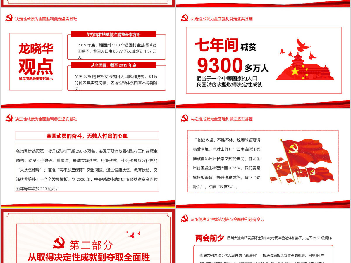 决战决胜脱贫攻坚从取得决定性成就到夺取全面胜利动态PPT4-含讲稿
