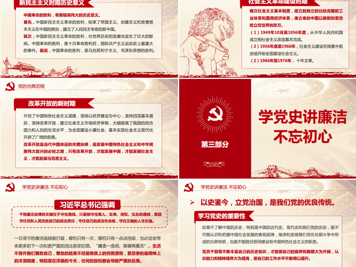 学党史知党情讲廉洁喜迎十九大微党课PPT-含讲稿