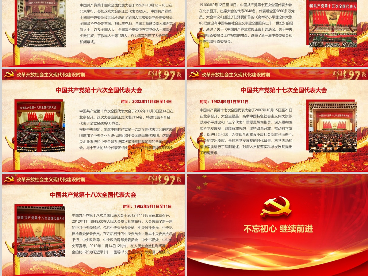 中国共产党党史建党100周年党课学习PPT模板-含讲稿