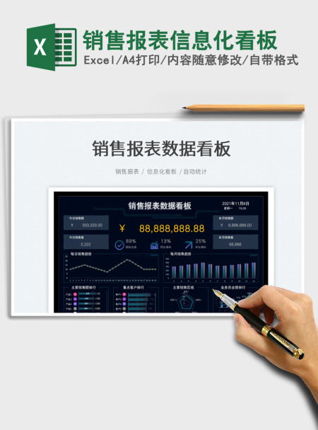2021销售报表信息化看板免费下载