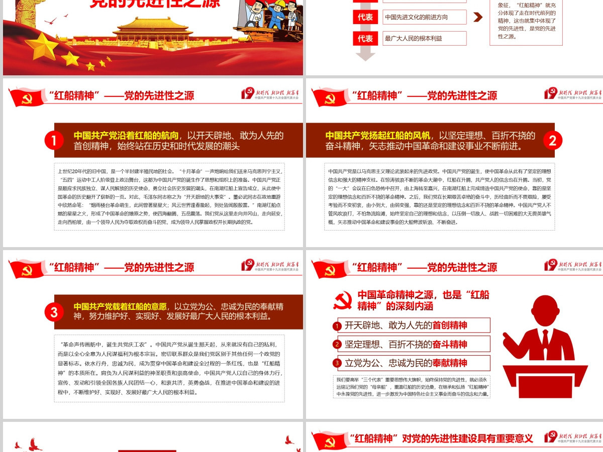 弘扬红船精神走在时代前列十九大精神PPT--含讲稿 弘扬红船精神走在时代前列十九大精神PPT--含讲稿