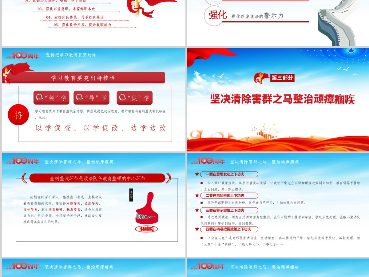 2021全国政法队伍教育整顿动员大会庆祝建党100周年PPT-含讲稿