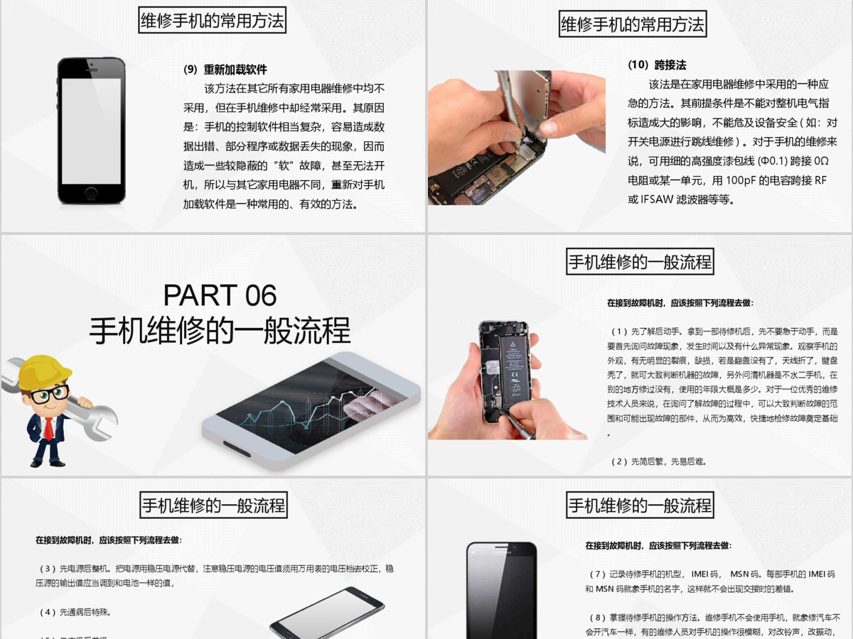 2019简约简单手机维修教程基础培训课件PPT模板 2019简约简单手机维修教程基础培训课件PPT模板