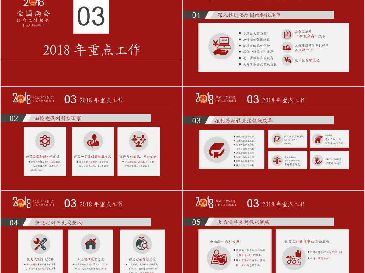 2018年两会政府工作报告解读PPT 2018年两会政府工作报告解读PPT