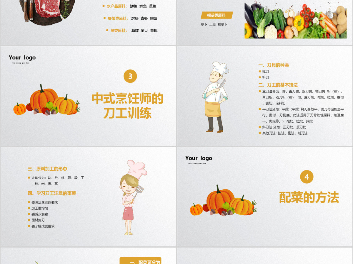 简约中式烹调师技能分享厨师培训入门培训课件PPT模板 简约中式烹调师技能分享厨师培训入门培训课件PPT模板