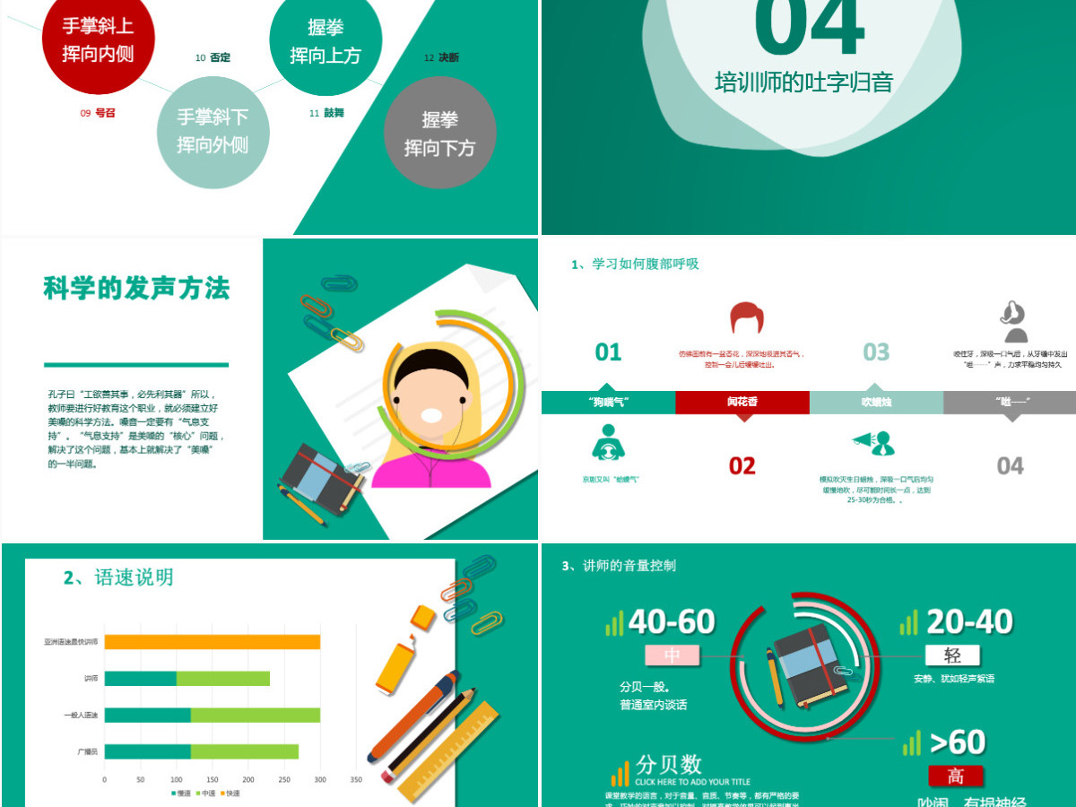 绿色环保大气商务讲师培训师授课技巧