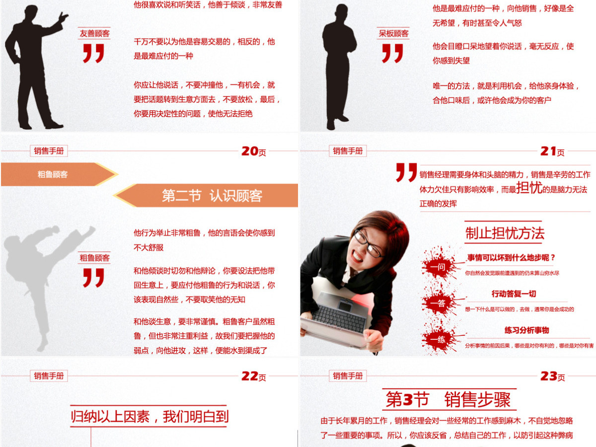 销售手册销售工作汇报PPT模板幻灯片 销售手册销售工作汇报PPT模板幻灯片