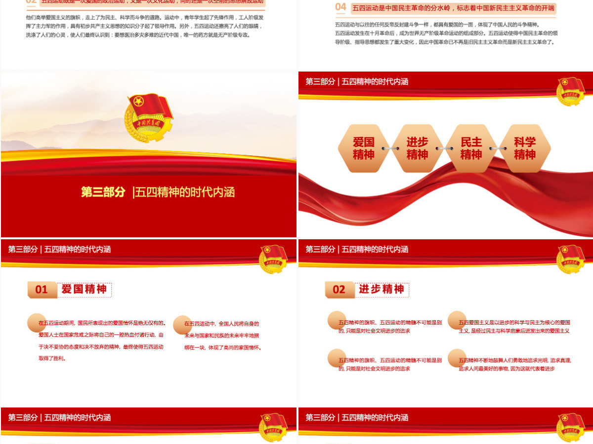 五四精神传承有我2022中国共青团建团100周年青春万岁强国有我主题团课课件PPT