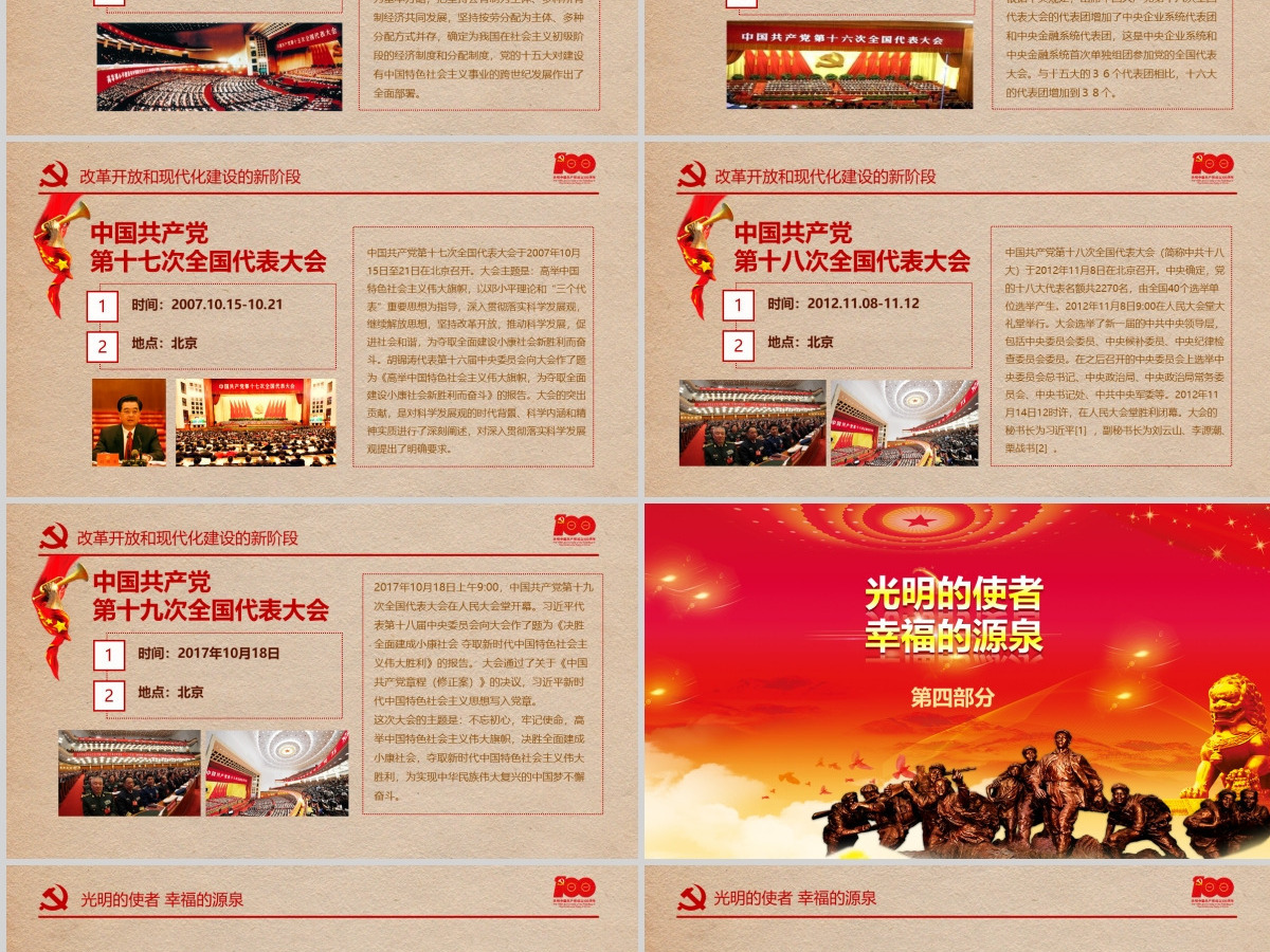 2021大气建党节100周年PPT模板--含讲稿