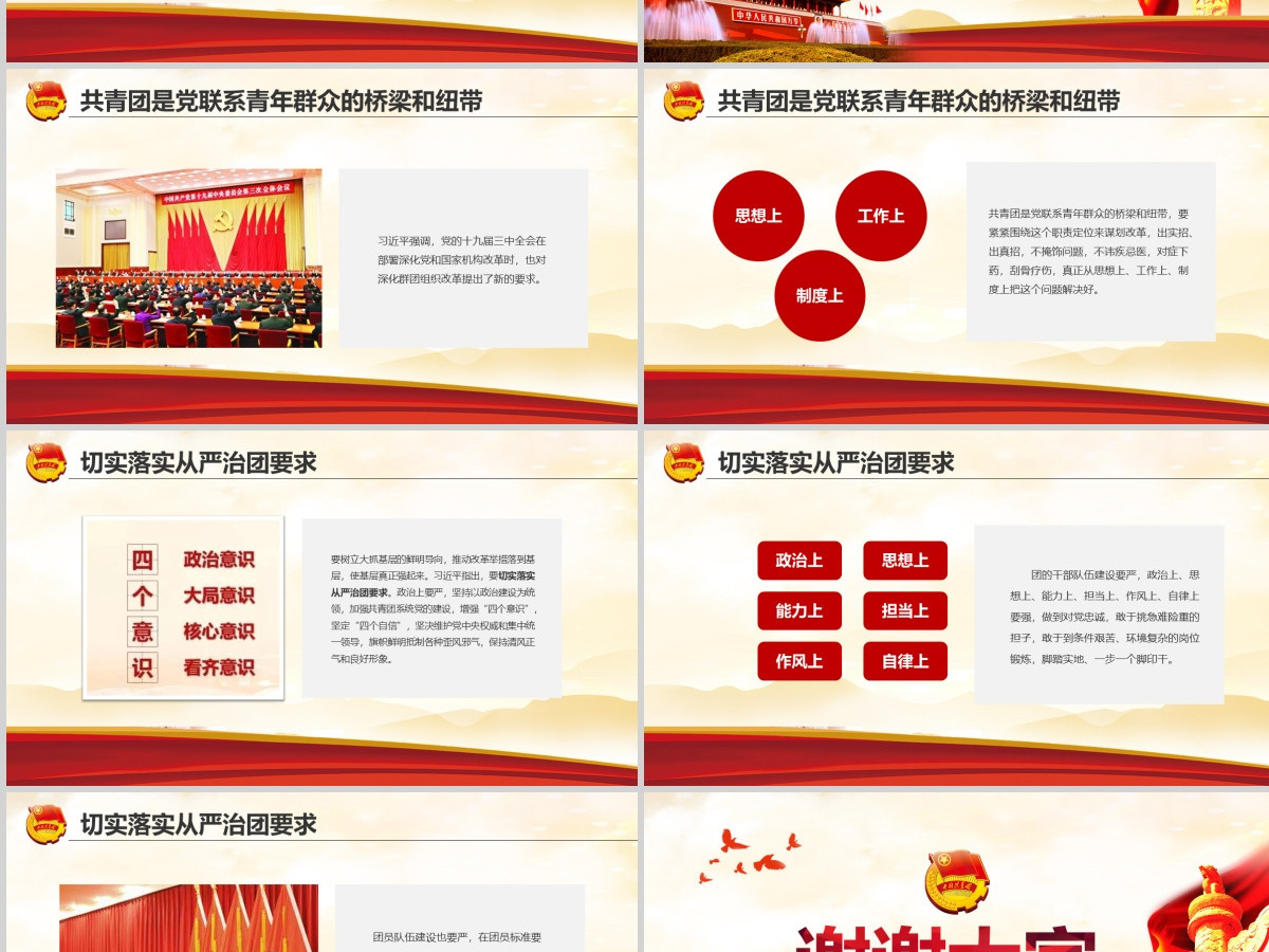 原创学习在同团中央新一届领导班子成员集体谈话精神PPT-含讲稿
