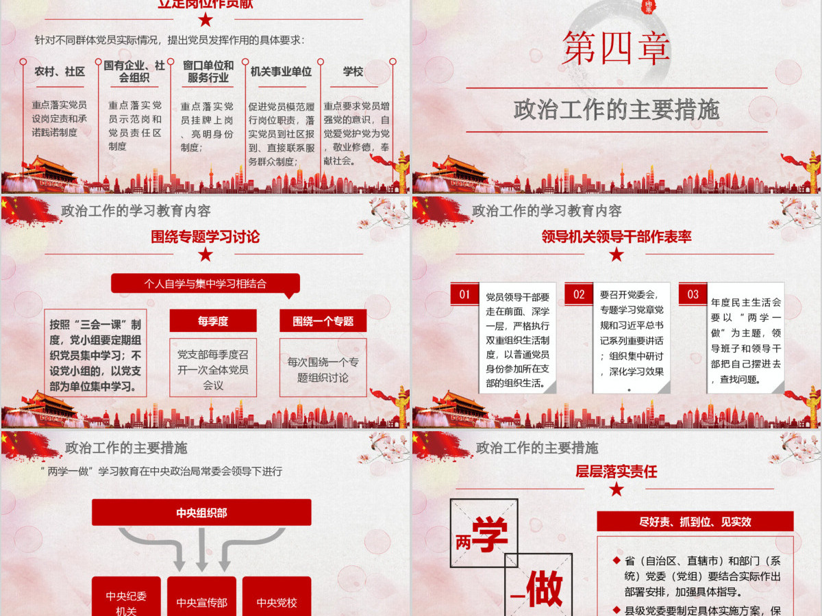 喜迎十九大共筑中国风PPT模板 喜迎十九大共筑中国风PPT模板