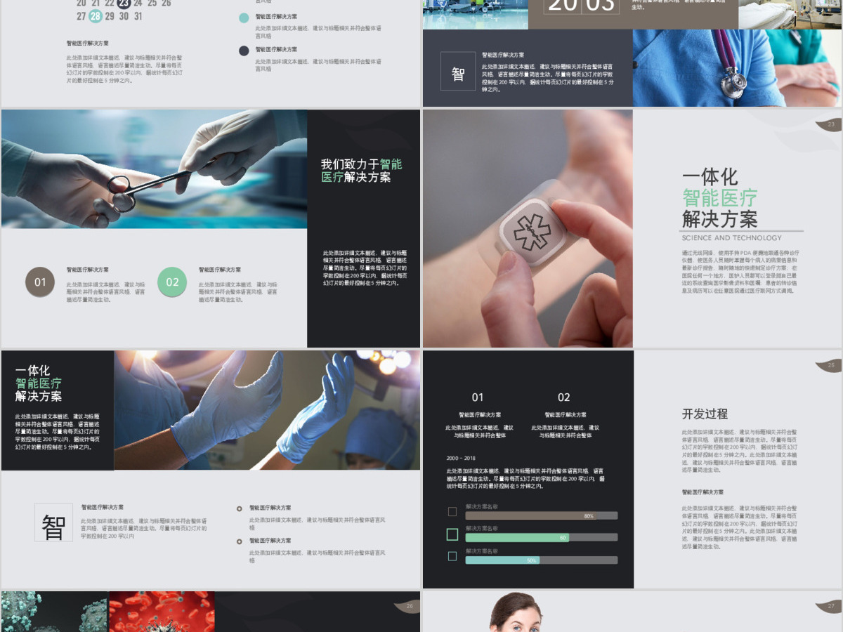 智能医疗行业商业计划书PPT模板幻灯片