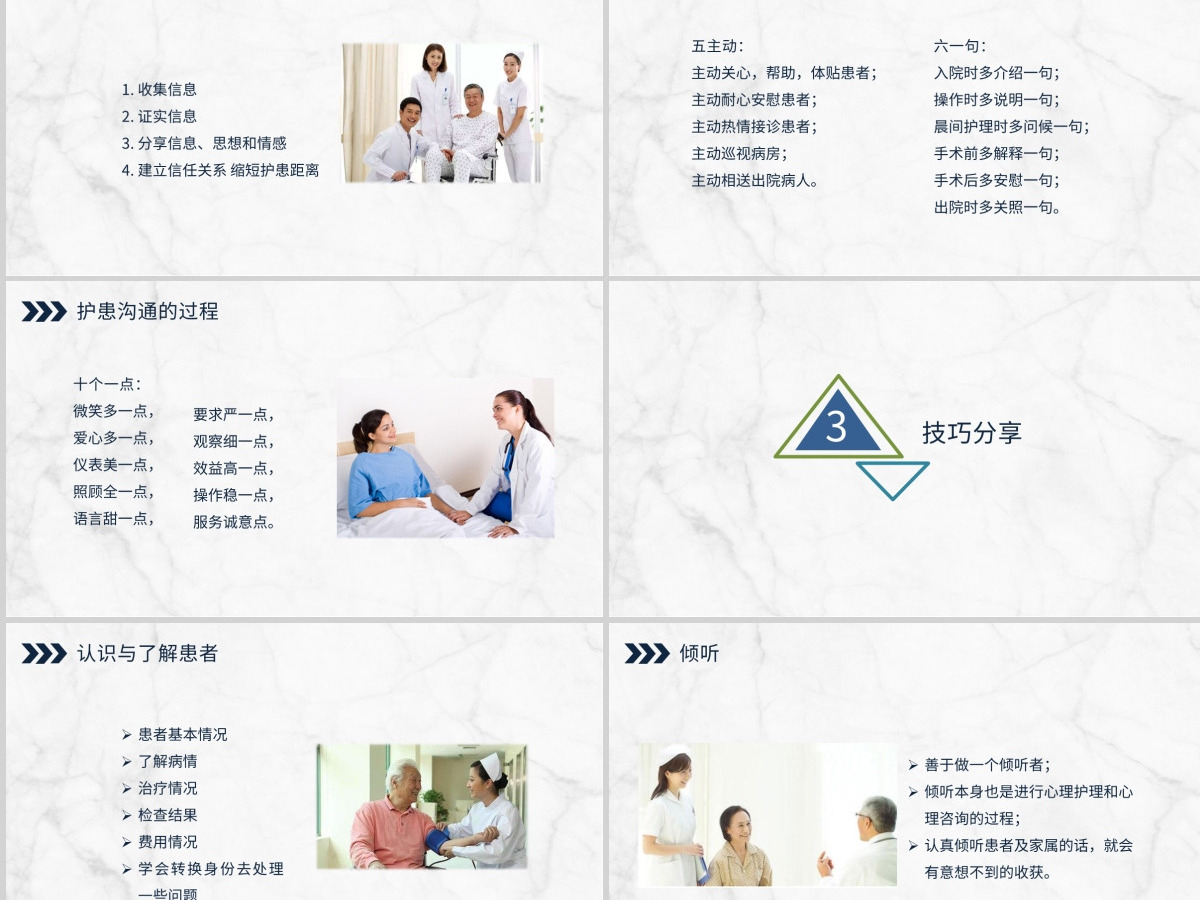 蓝色简约医患沟通技巧PPT