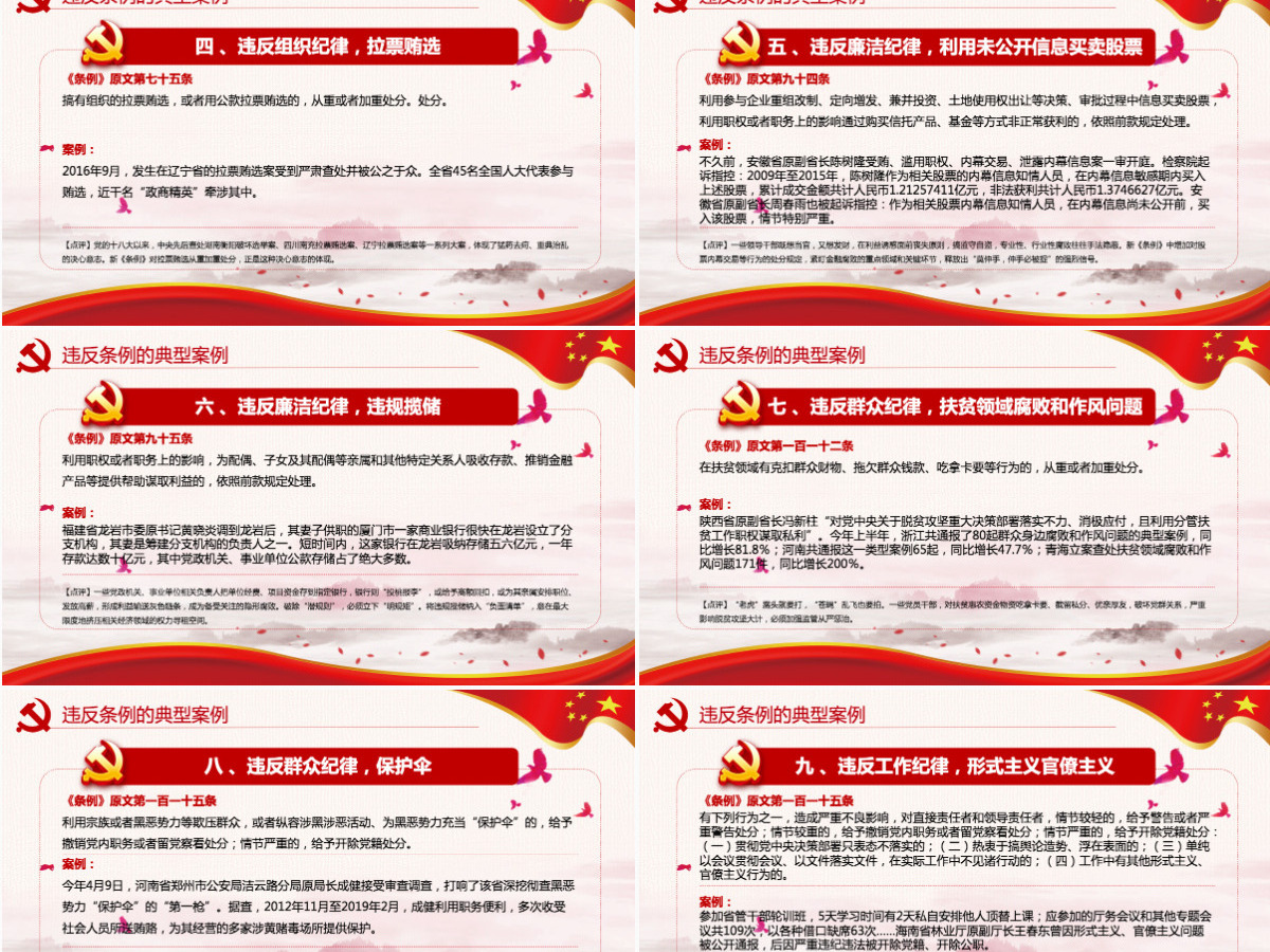 红色党政中国共产党纪律处分条例党课党员学习解读宣传党课党建ppt模板