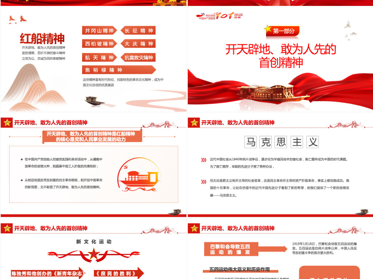红船依旧初心不忘红色大气风2022年庆七一建党节喜迎党的二十大主题党日专题党课课件模板PPT-含讲稿 红船依旧初心不忘红色大气风2022年庆七一建党节喜迎党的二十大主题党日专题党课课件模板PPT-含讲稿