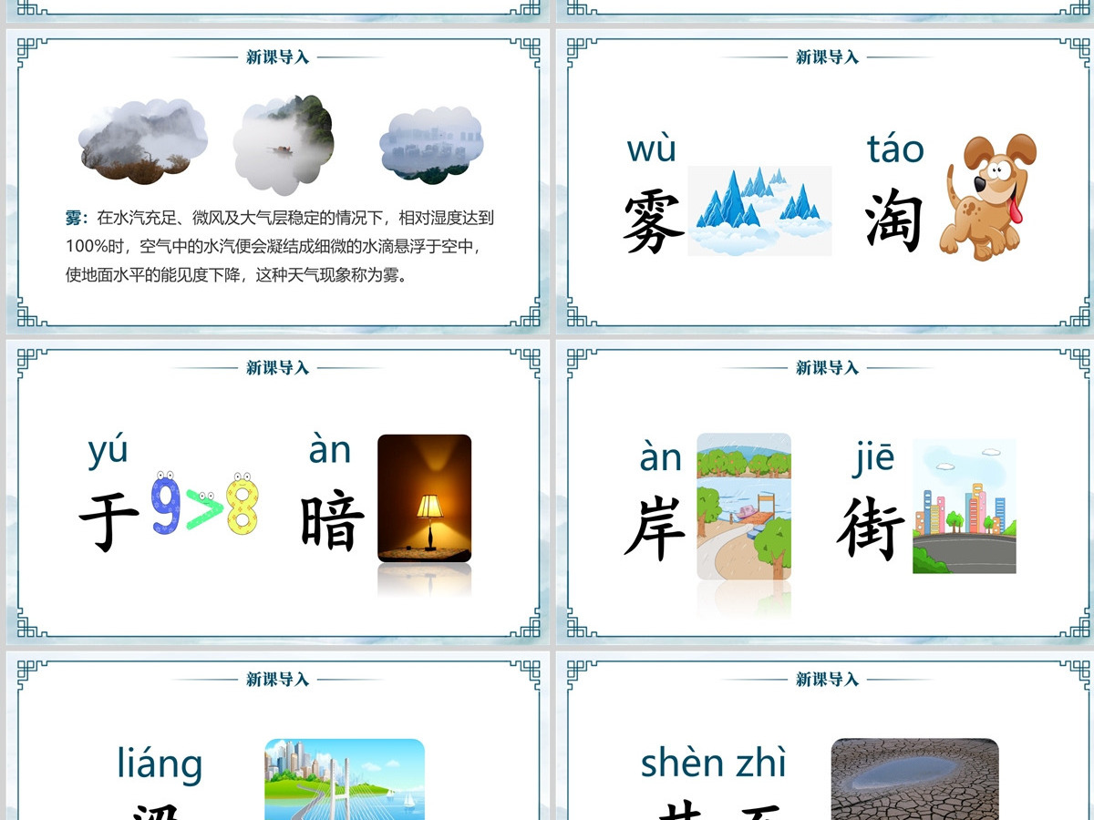 人教版二年级语文上册课文二十《雾在哪里》PPT模板幻灯片--含教案 人教版二年级语文上册课文二十《雾在哪里》PPT模板幻灯片--含教案