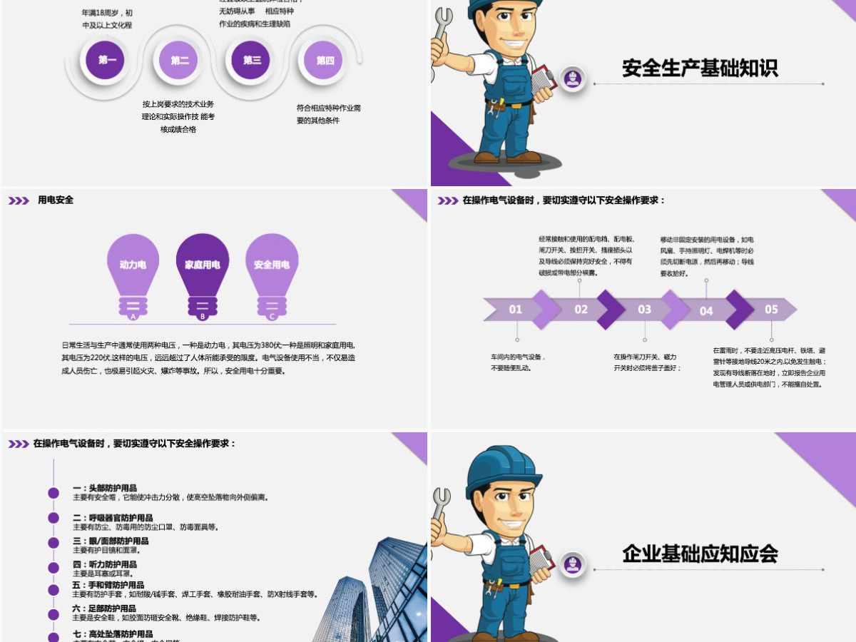 框架完整实用企业安全管理培训PPT模板