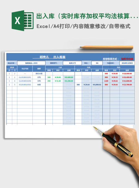 2021年出入库(实时库存,加权平均法核算) 2021年出入库(实时库存,加权平均法核算)