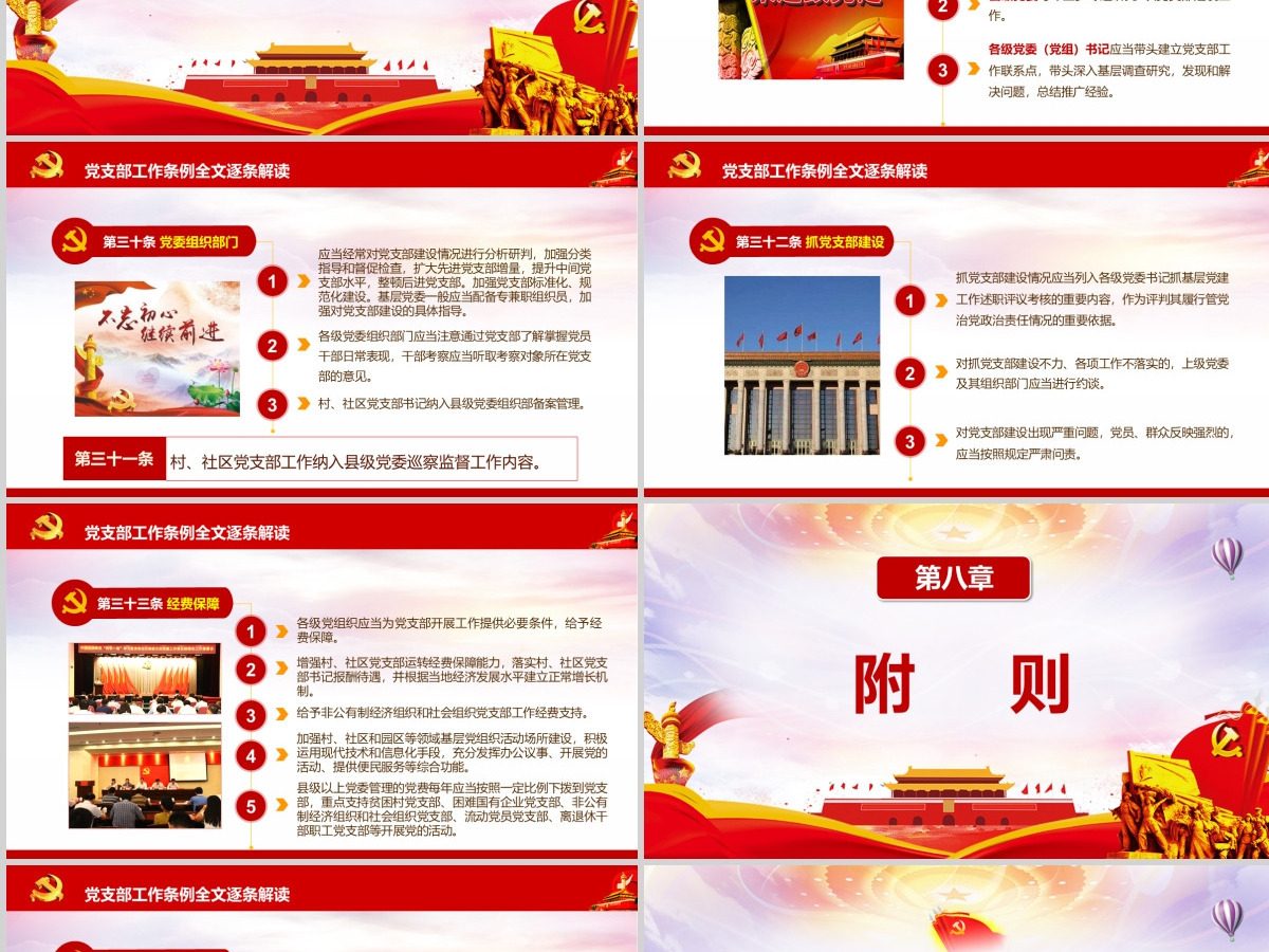 原创2018中国共产党支部工作条例党课PPT-含讲稿