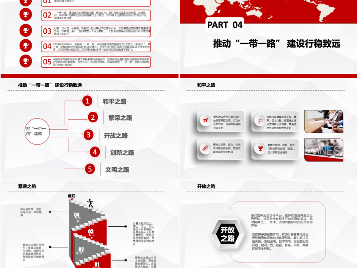 简约动态红色一带一路丝绸之路ppt模板 简约动态红色一带一路丝绸之路ppt模板