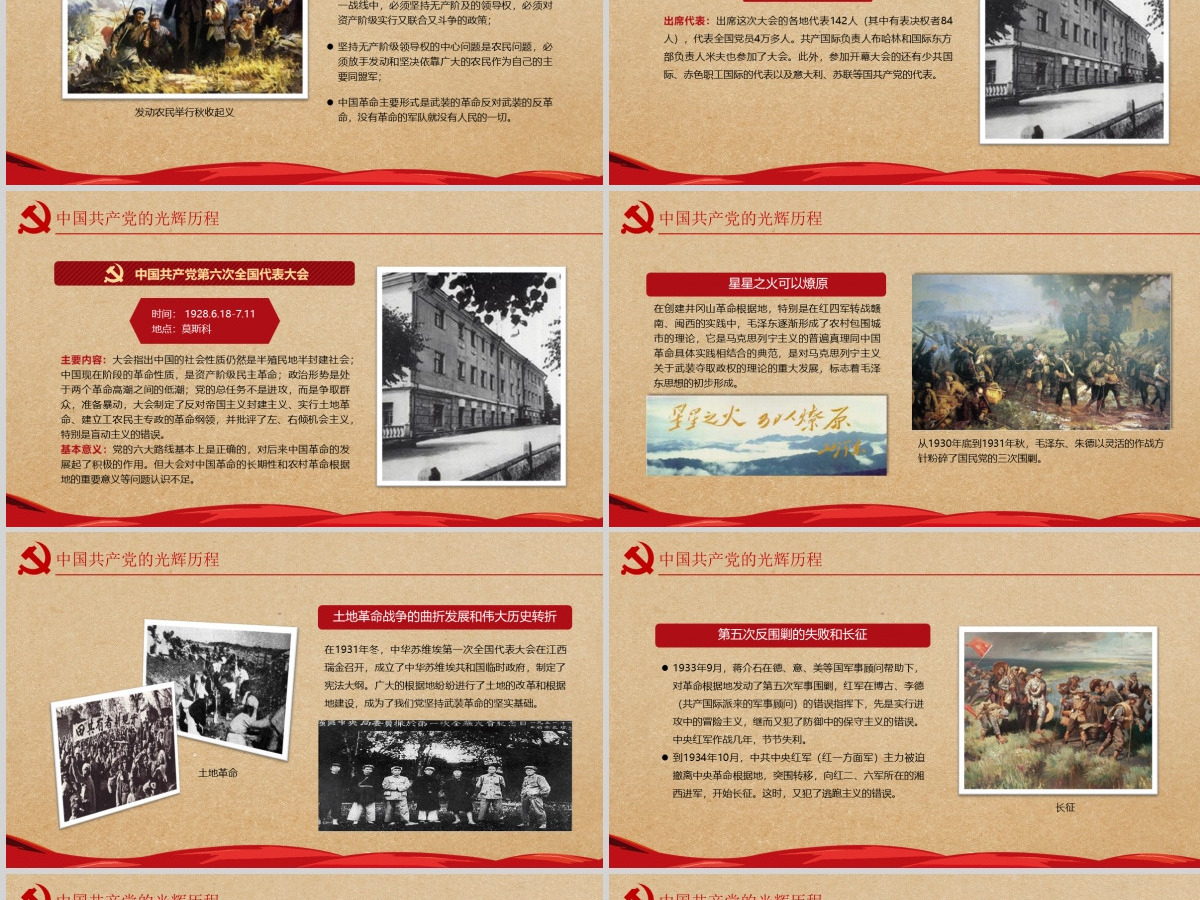 党的光辉历程教育培训学习建党节PPT模板-含讲稿