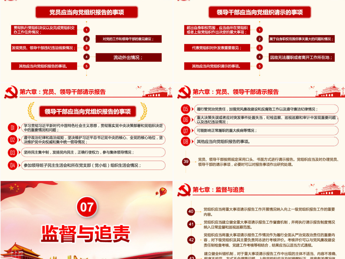 原创中国共产党重大事项请示报告条例解读PPT-版权可商用含讲稿 原创中国共产党重大事项请示报告条例解读PPT-版权可商用含讲稿