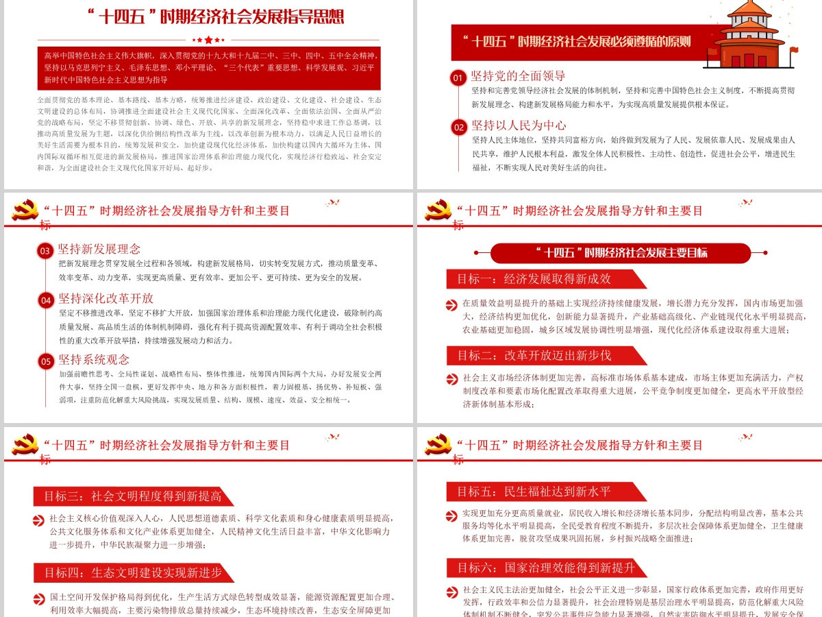 中共中央关于制定国民经济和社会发展第十四个五年规划和二〇三五年远景目标的建议PPT模板