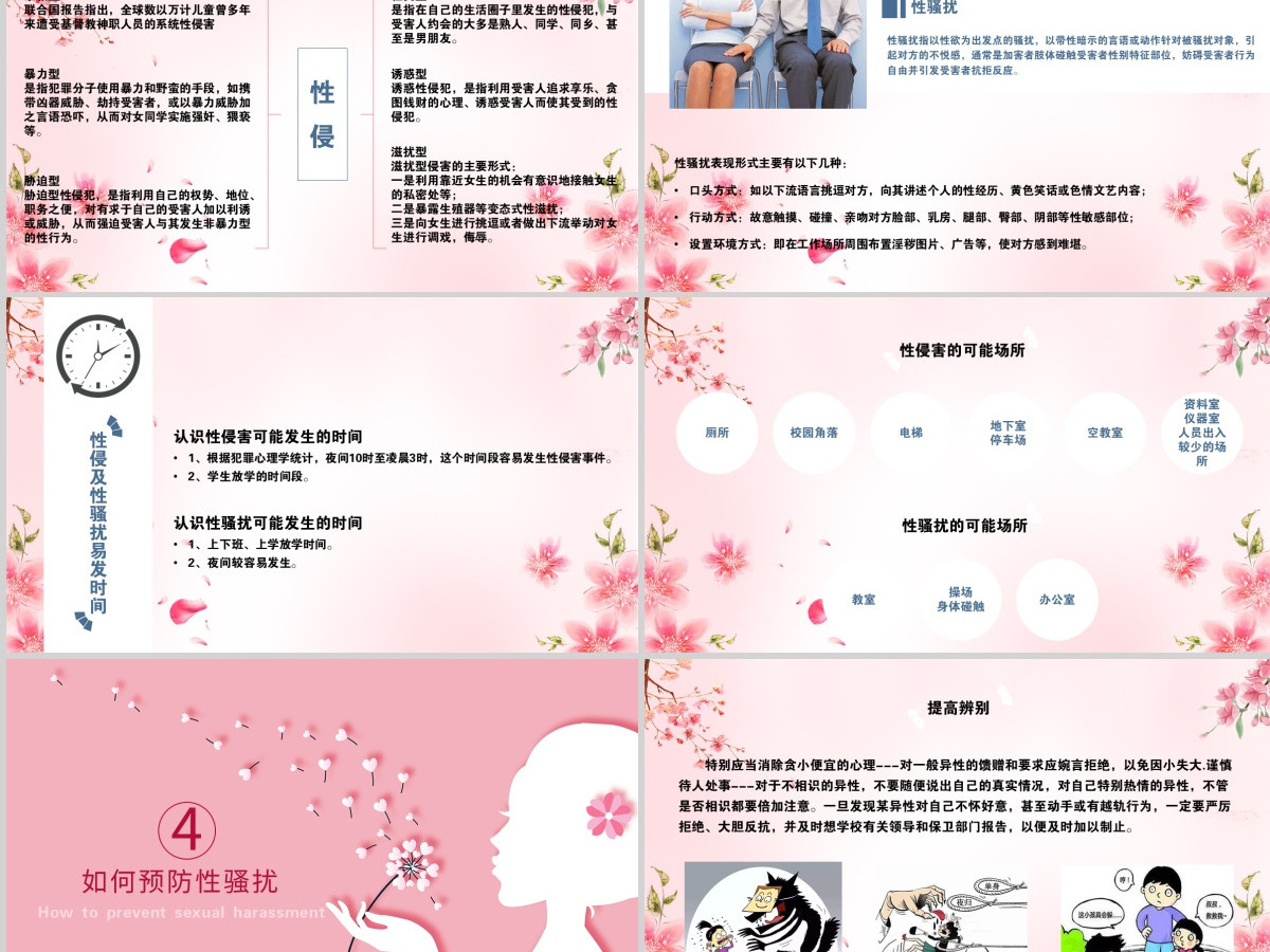 粉色温馨女生青春期心理健康预防性侵害安全主题教育班会 粉色温馨女生青春期心理健康预防性侵害安全主题教育班会