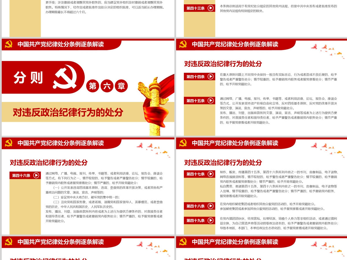 原创学习新修订中国共产党纪律处分条例PPT-版权可商用