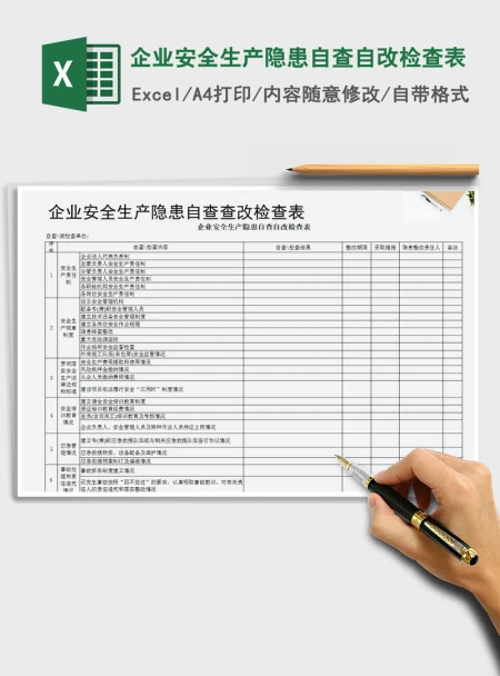 2021年企业安全生产隐患自查自改检查表
