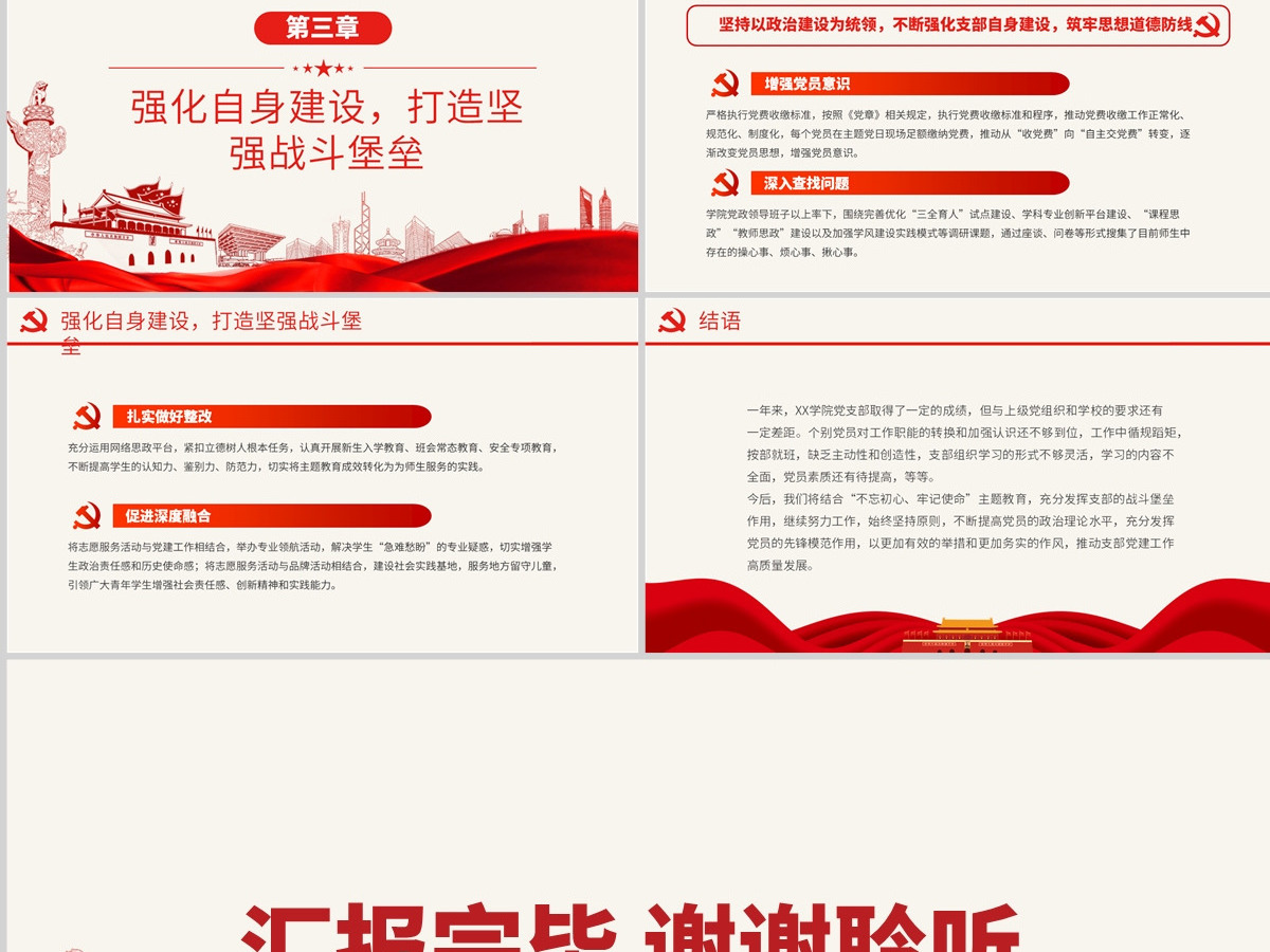 原创学校党支部党建工作总结ppt
