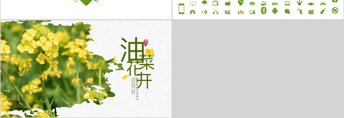 原创春天乡村旅游油菜花风景油菜花田PPT模板