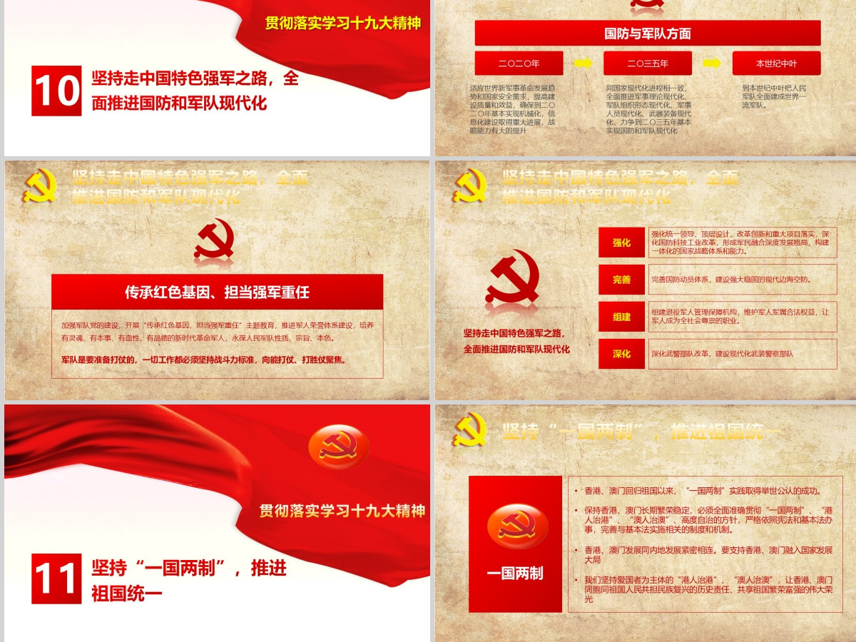 十九大报告解读PPT模板 十九大报告解读PPT模板