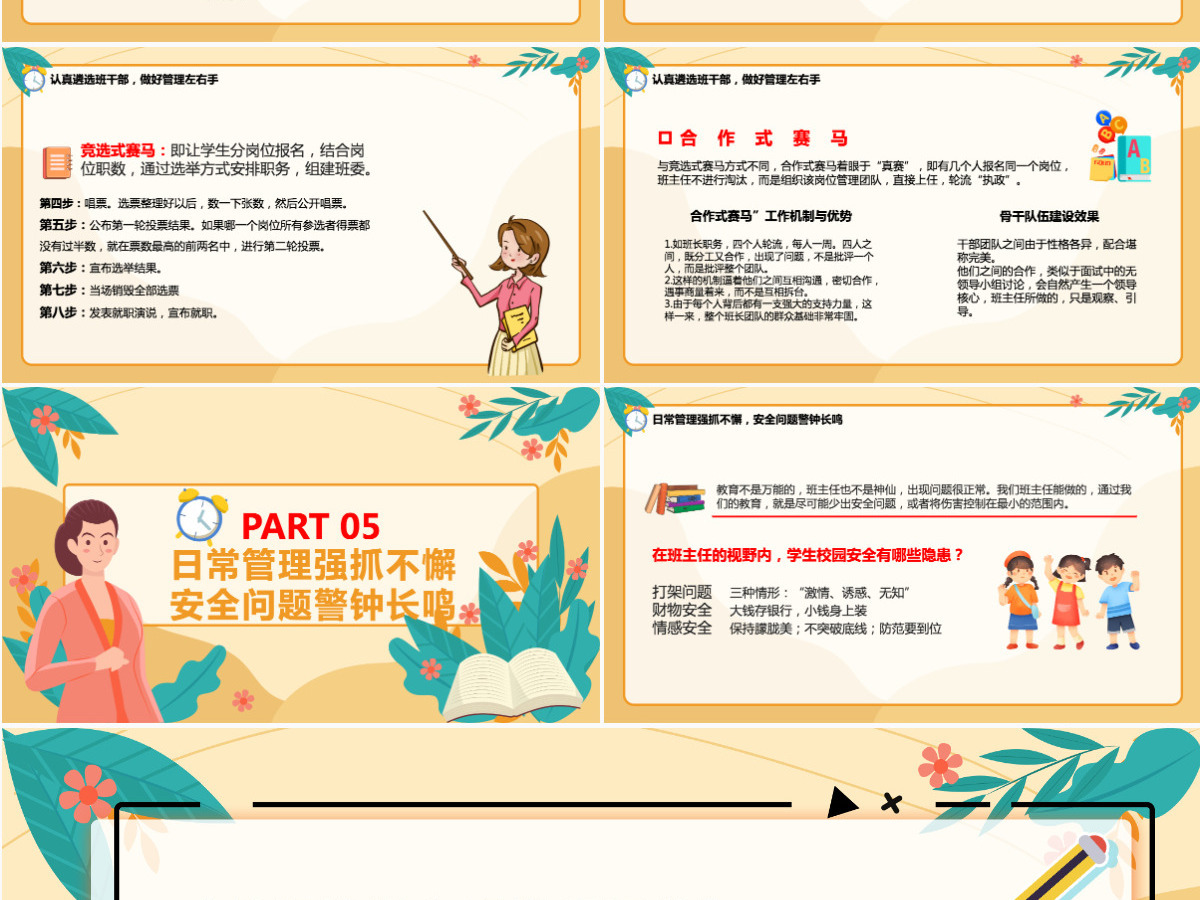 卡通风格2022中学生班主任培训讲座教师班主任培训主题讲座课件PPT