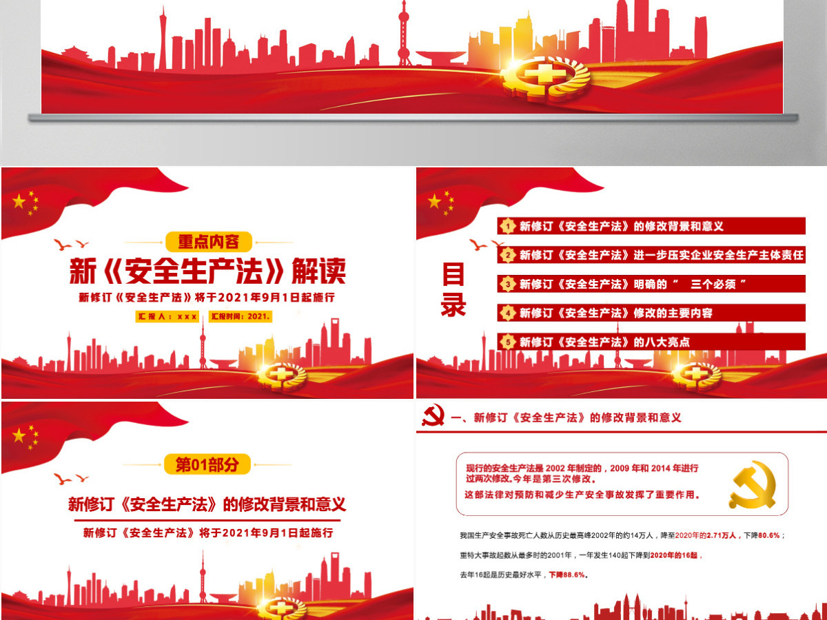 2021解读新《安全生产法》PPT企业安全生产培训入职教育学习课件PPT模板 2021解读新《安全生产法》PPT企业安全生产培训入职教育学习课件PPT模板