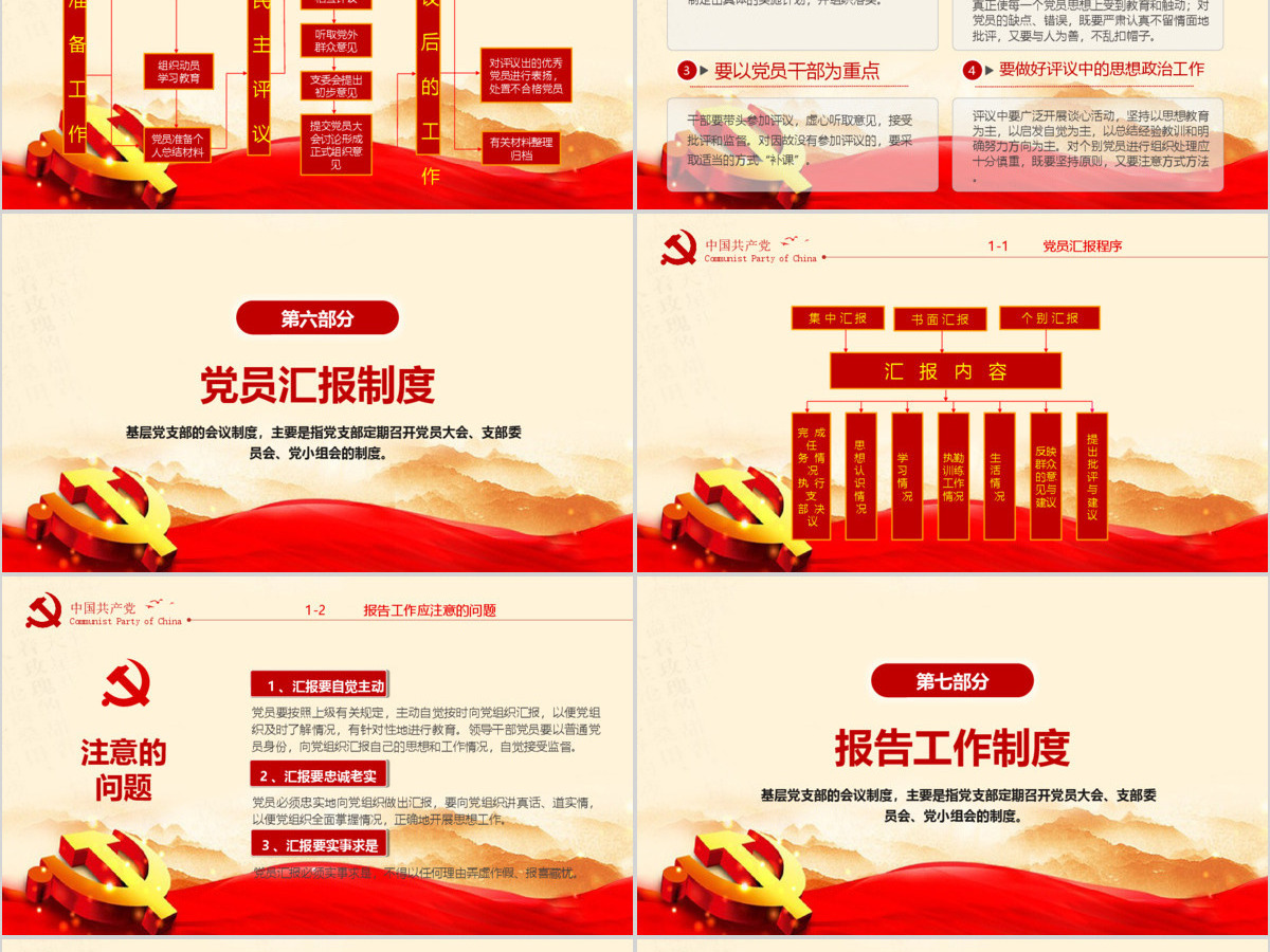 2020年简约中国风党支部七项组织生活制度民生生活专题党课PPT模板 2020年简约中国风党支部七项组织生活制度民生生活专题党课PPT模板