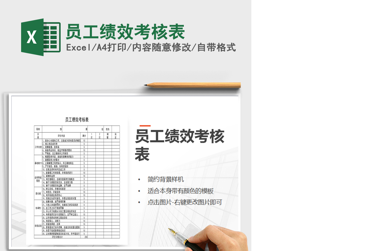 2021年员工绩效考核表免费下载