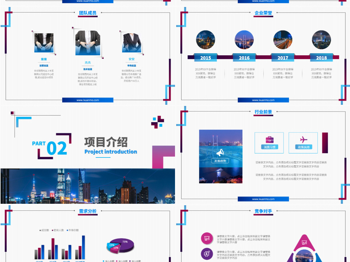 原创时尚高端企业创业项目商业计划书PPT-版权可商用