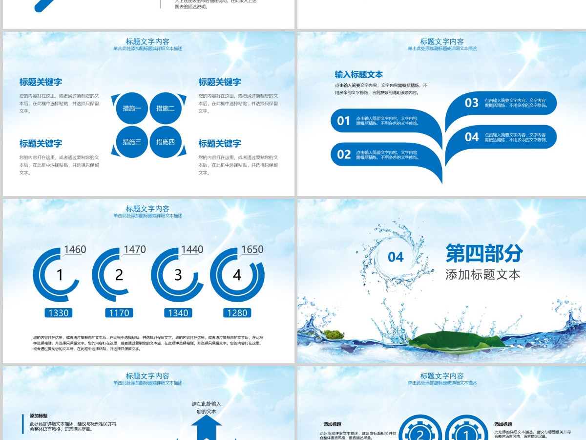 原创蓝色水之源环境保护PPT-版权可商用 原创蓝色水之源环境保护PPT-版权可商用