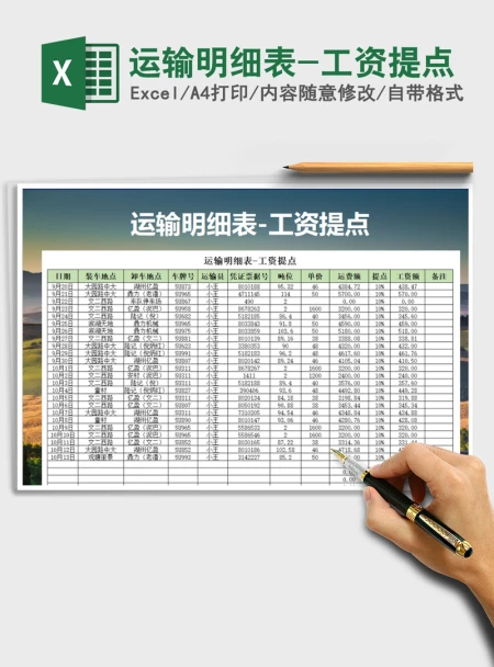 2021年运输明细表-工资提点