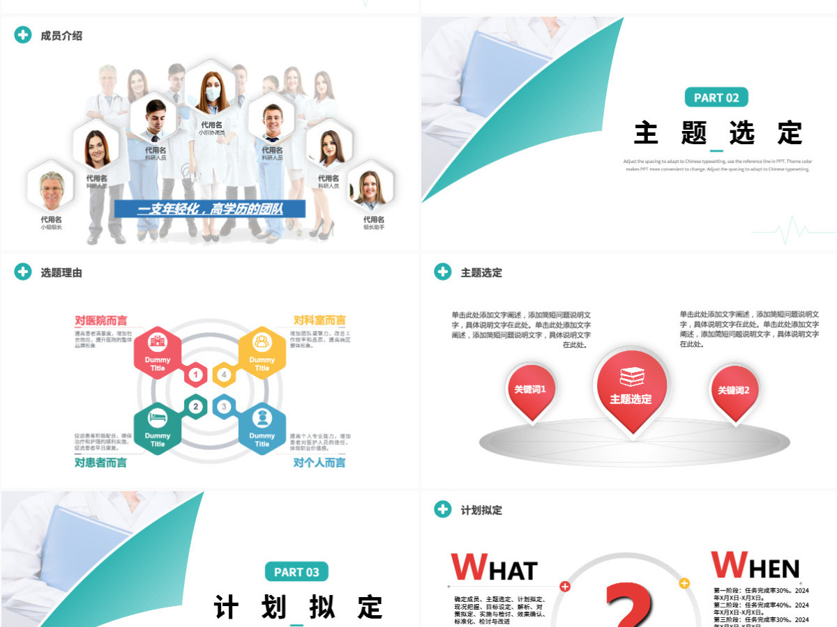 品管圈个性创意医疗QC通用PPT