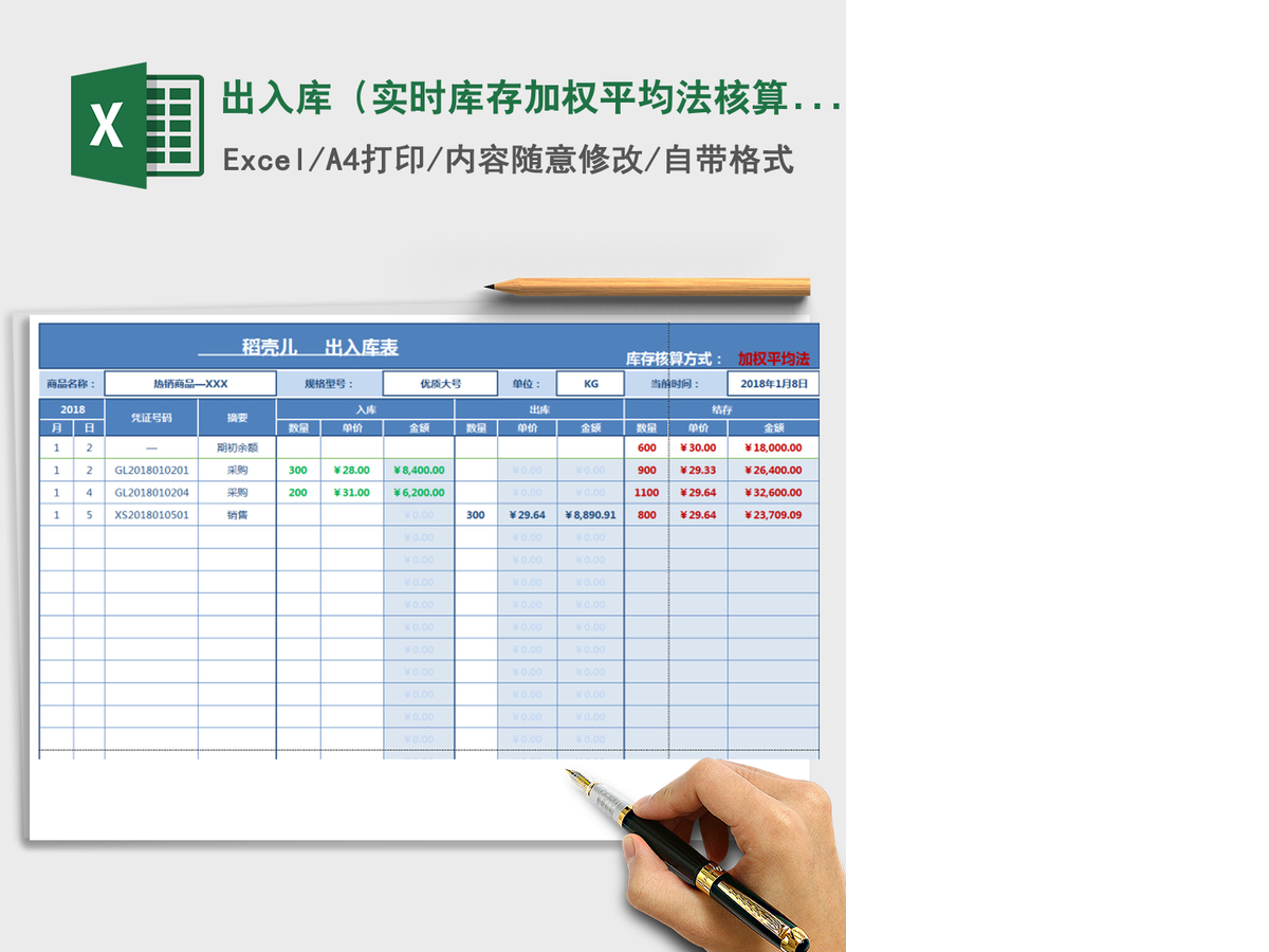 2021年出入库(实时库存,加权平均法核算) 2021年出入库(实时库存,加权平均法核算)