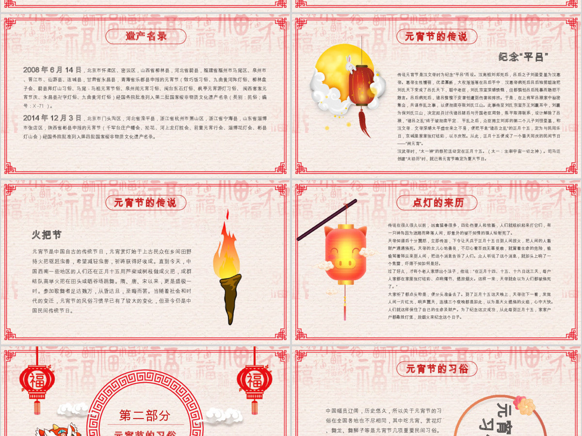 原创中国风新年传统节日元宵节猜灯谜主题班会-版权可商用 原创中国风新年传统节日元宵节猜灯谜主题班会-版权可商用