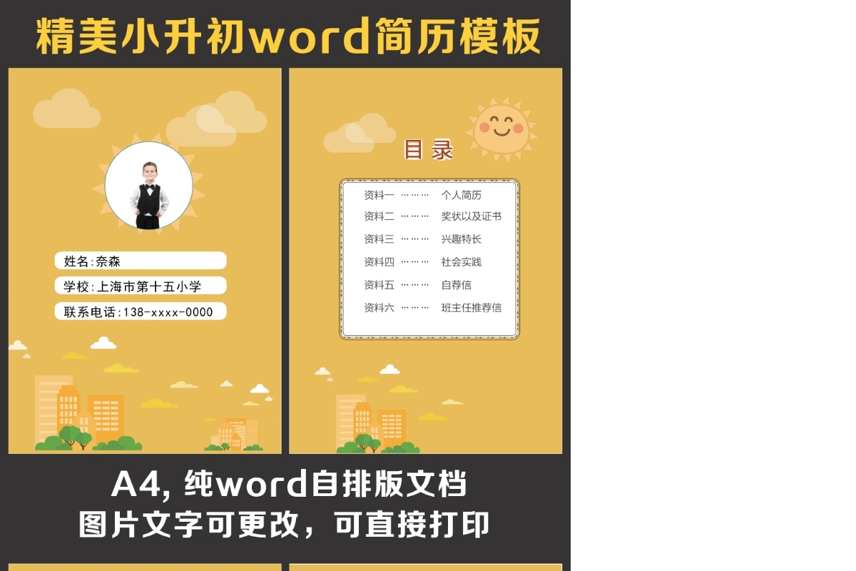 小升初简历