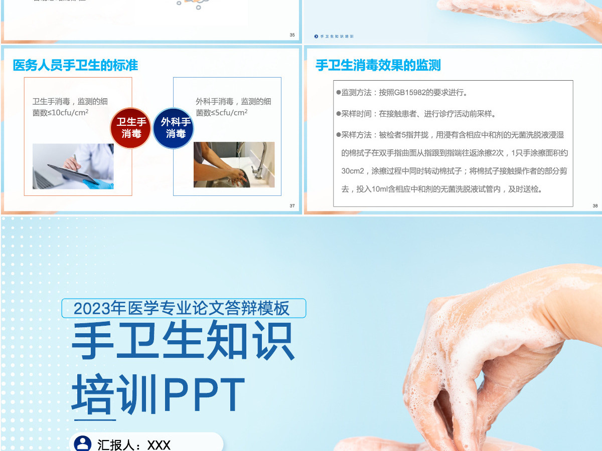 2023手卫生知识培训创意清新医疗知识培训通用PPT模板 2023手卫生知识培训创意清新医疗知识培训通用PPT模板
