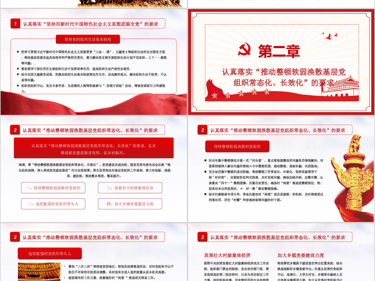 2020年基层党建增强基层党组织政治功能和组织力PPT模板 2020年基层党建增强基层党组织政治功能和组织力PPT模板