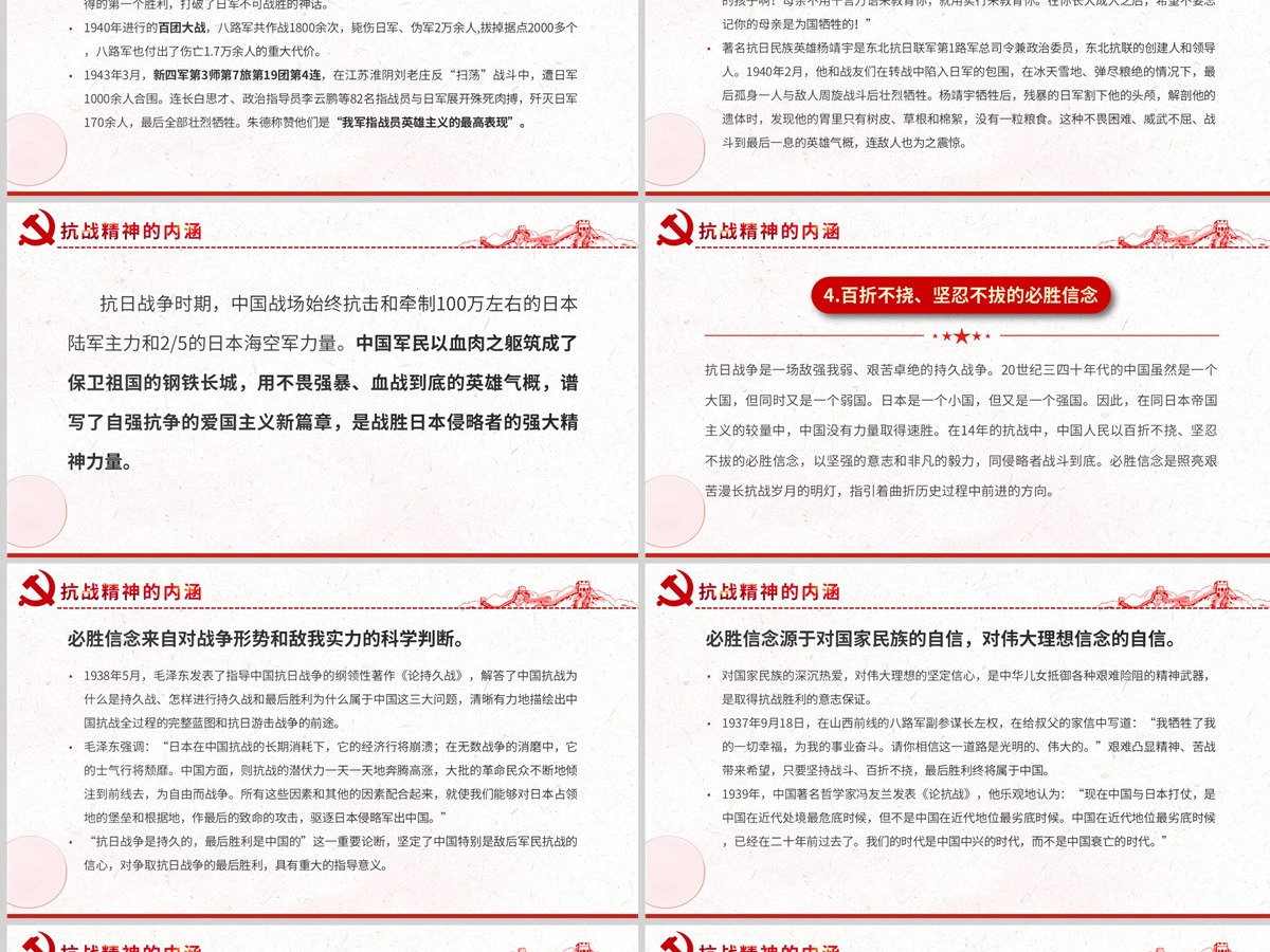 抗战精神红色大气中国精神谱系弘扬抗战精神凝聚民族力量专题辅导党课PPT 抗战精神红色大气中国精神谱系弘扬抗战精神凝聚民族力量专题辅导党课PPT