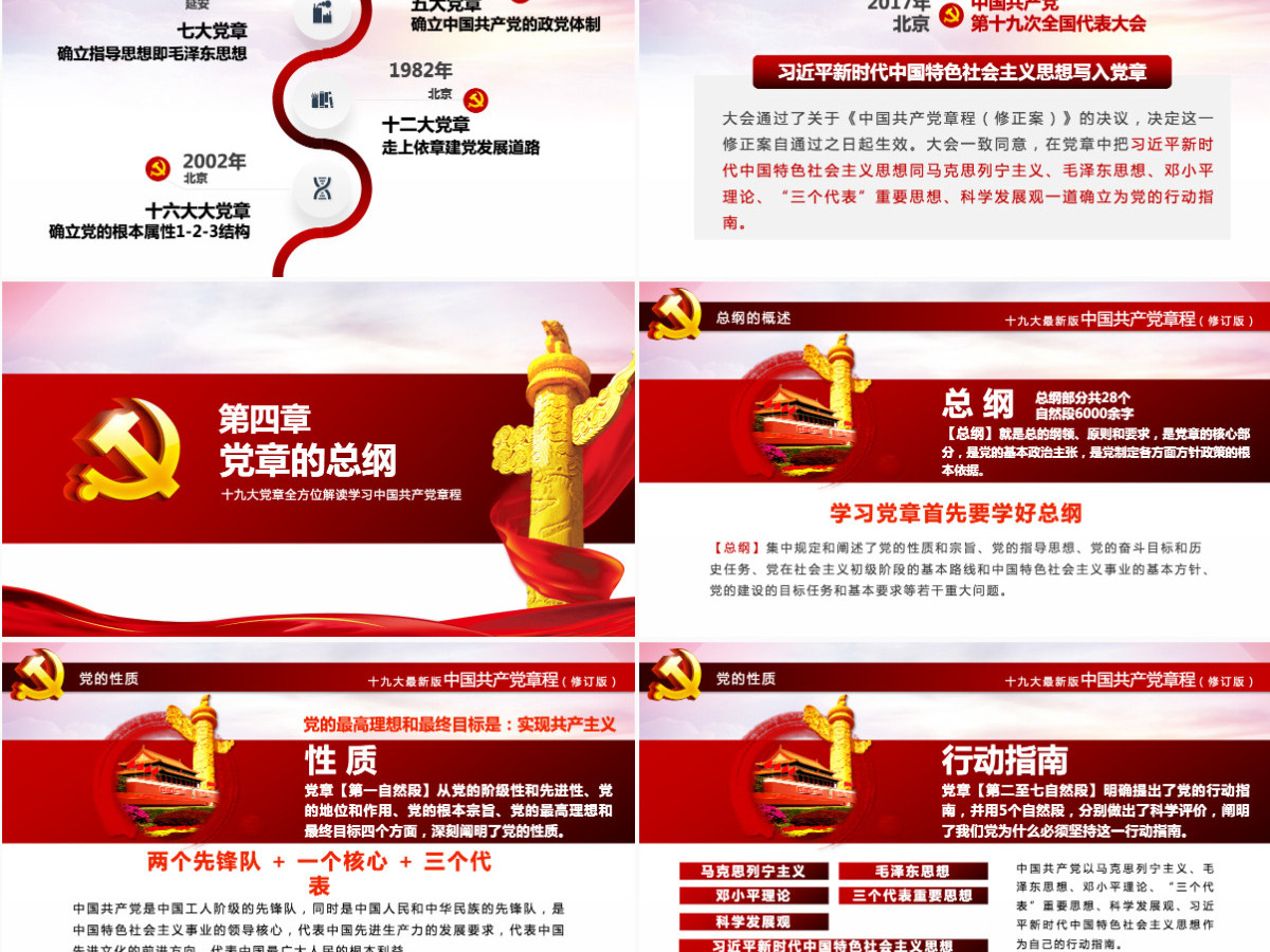 十九大新党章全方位解读学习中国共产党章程党课ppt