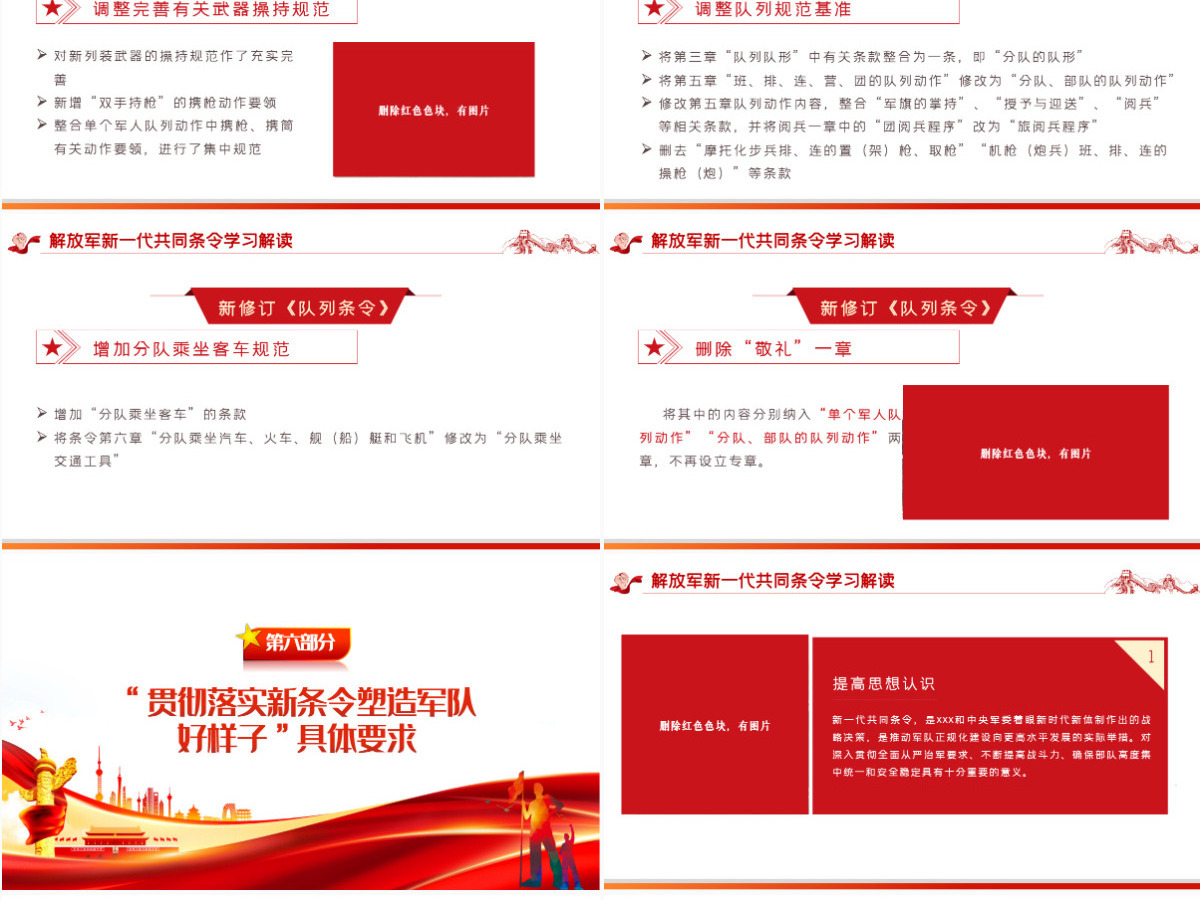 红色党政风解放军新一代共同条令学习解读专题党课课件模板PPT-含讲稿 红色党政风解放军新一代共同条令学习解读专题党课课件模板PPT-含讲稿
