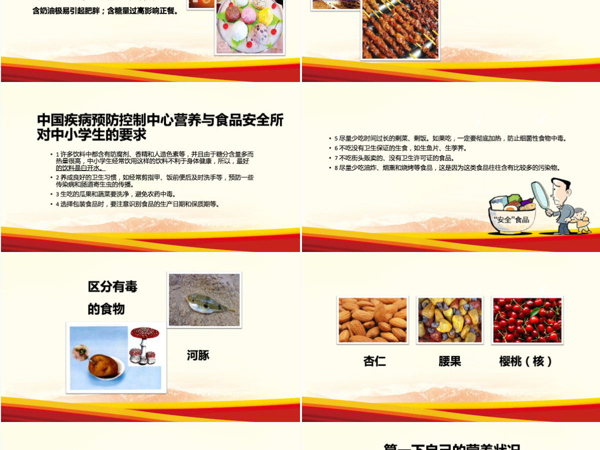 校园小学生食品安全健康动态PPT模板宣传